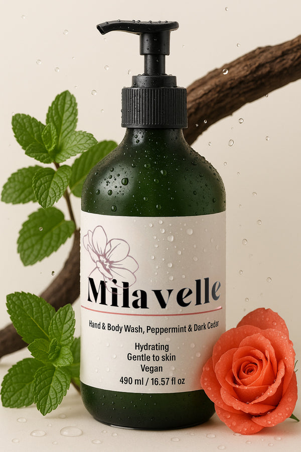 Hand & Body Wash, Peppermint & Dark Cedar